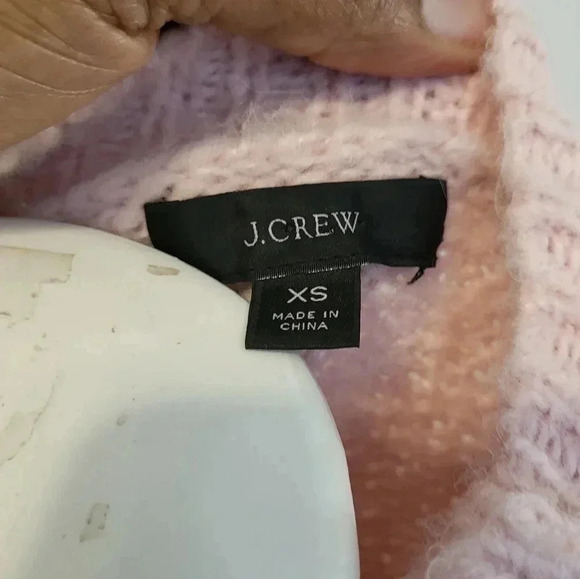 J.Crew Button Shoulder Crewneck Alpaca/Wool Blend Pink Sweater(XS) - Picture 8 of 10